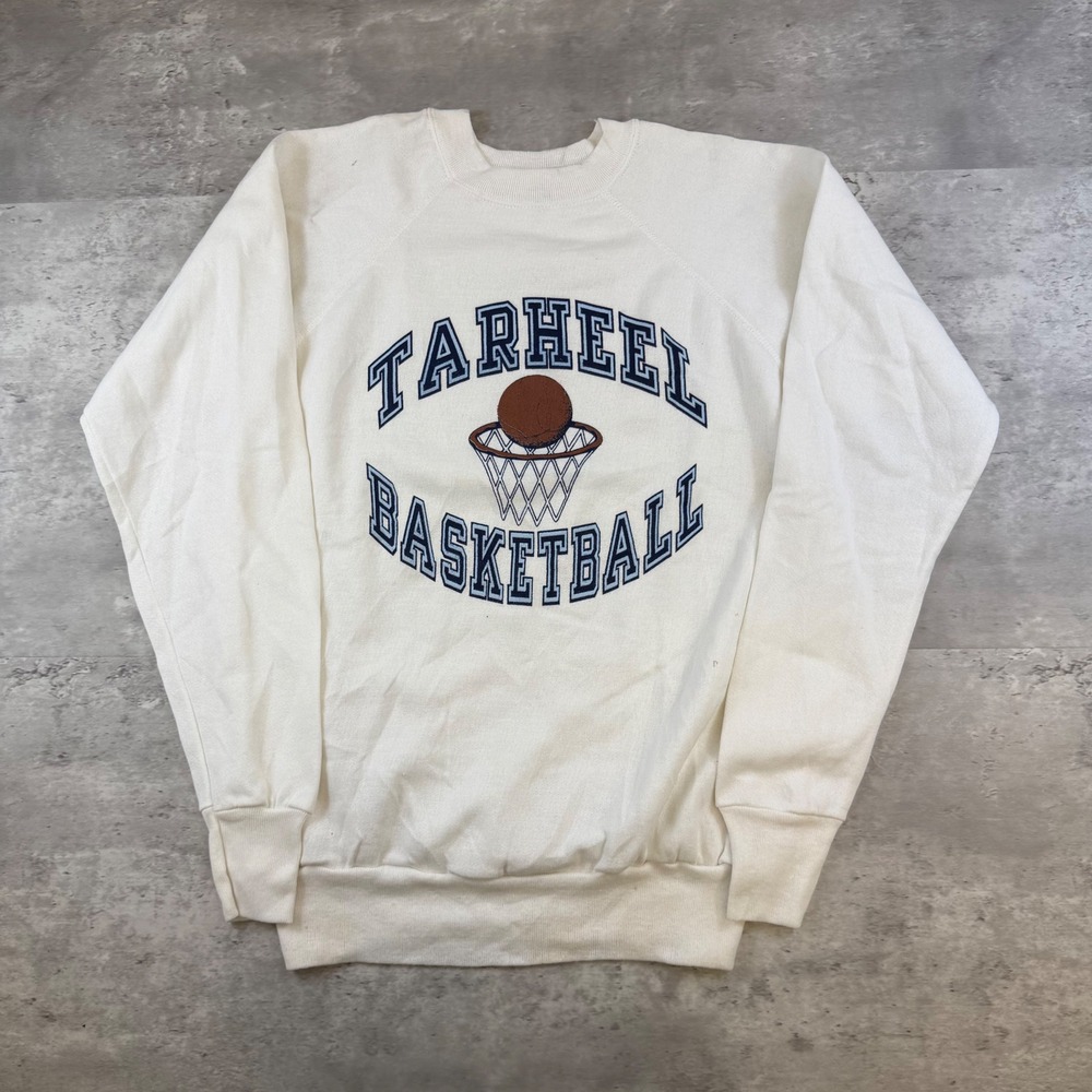 Vintage Pannill Tarheel Basketball Sweatshirt Mens Large Cream UNC Made in USA